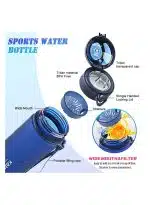 Sports Water Bottle BPA Free Protein Shaker Outdoor Travel Portable Leakproof Drink Bottle 1000ml Blue - Image 5