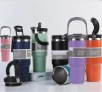 Tumbler with Lid and Straw with Handle, (900 ml), Large Capacity 2*1 - Image 3