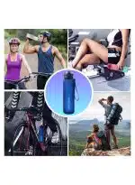 Sports Water Bottle BPA Free Protein Shaker Outdoor Travel Portable Leakproof Drink Bottle 1000ml Blue - Image 7