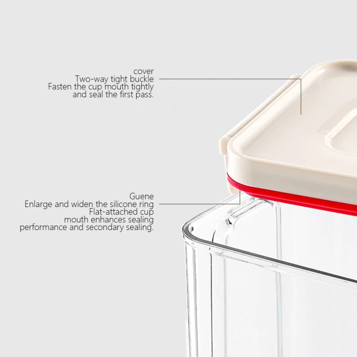 ICQOVD Push-Button Airtight Container set 3 sizes Plastic Food Storage Canister Dry Food Dispenser Jar Grain Storage Bin - Image 2