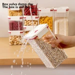ICQOVD Push-Button Airtight Container set 3 sizes Plastic Food Storage Canister Dry Food Dispenser Jar Grain Storage Bin - Image 3
