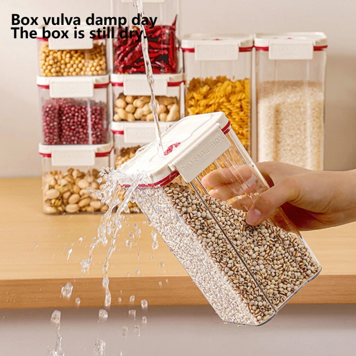 ICQOVD Push-Button Airtight Container set 3 sizes Plastic Food Storage Canister Dry Food Dispenser Jar Grain Storage Bin - Image 3