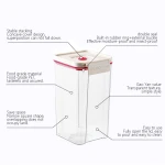 ICQOVD Push-Button Airtight Container set 3 sizes Plastic Food Storage Canister Dry Food Dispenser Jar Grain Storage Bin - Image 4