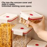 ICQOVD Push-Button Airtight Container set 3 sizes Plastic Food Storage Canister Dry Food Dispenser Jar Grain Storage Bin