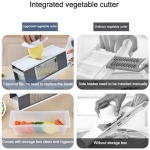 Handheld Box Grater Onion Food Vegetable Chopper Slicer, 5 in 1 Storage Container, Safe Stainless Steel 4 Sided Kitchen Hand Graters - Image 5