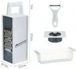 Handheld Box Grater Onion Food Vegetable Chopper Slicer, 5 in 1 Storage Container, Safe Stainless Steel 4 Sided Kitchen Hand Graters - Image 7