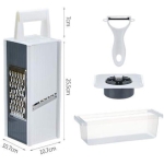 Handheld Box Grater Onion Food Vegetable Chopper Slicer, 5 in 1 Storage Container, Safe Stainless Steel 4 Sided Kitchen Hand Graters - Image 7