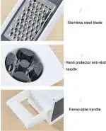 Handheld Box Grater Onion Food Vegetable Chopper Slicer, 5 in 1 Storage Container, Safe Stainless Steel 4 Sided Kitchen Hand Graters - Image 8