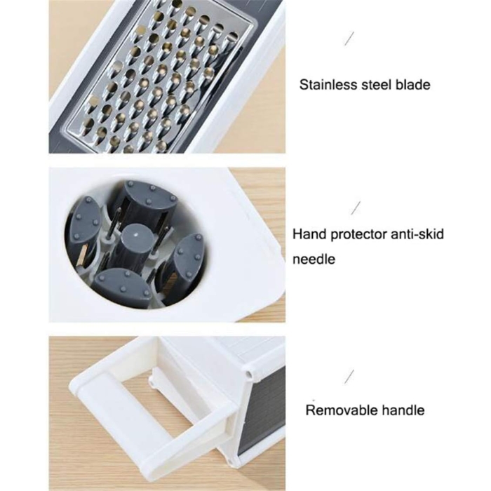 Handheld Box Grater Onion Food Vegetable Chopper Slicer, 5 in 1 Storage Container, Safe Stainless Steel 4 Sided Kitchen Hand Graters - Image 8
