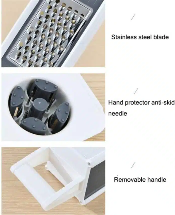 Handheld Box Grater Onion Food Vegetable Chopper Slicer, 5 in 1 Storage Container, Safe Stainless Steel 4 Sided Kitchen Hand Graters - Image 8