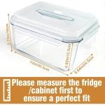 Large Glass Storage Containers with Lids, Big Marinade Food Containers for Rotisserie Chicken Meal Prep Turkey Watermelon Potluck, XL Extra Large Freezer Safe Storage Container Airtight 200oz/26cup - Image 3