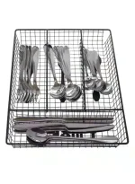 4-Compartment Wire Cutlery Organizer Tray – Kitchen Drawer - Image 2