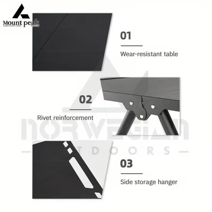 Portable Folding Tactical Outdoor Table with Adjustable Height - Heavy-Duty IGT Camping Table, - Image 3