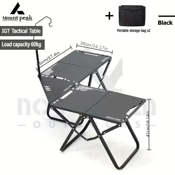 Portable Folding Tactical Outdoor Table with Adjustable Height - Heavy-Duty IGT Camping Table, - Image 4