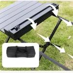 High-Quality Outdoor Camping Large Size (115CM) Portable Foldable And Storable Egg Roll Table, Reinforced And Widened Carbon Steel Legs for Greater Stability And Sturdiness - Image 3