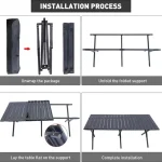 High-Quality Outdoor Camping Large Size (115CM) Portable Foldable And Storable Egg Roll Table, Reinforced And Widened Carbon Steel Legs for Greater Stability And Sturdiness - Image 5