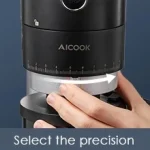 ALCOOK Electric Conical Burr Coffee Grinder, 42 Precise Grind Settings, One Touch with 50S Grinding, Easy to Clean, Matte Black - Image 4