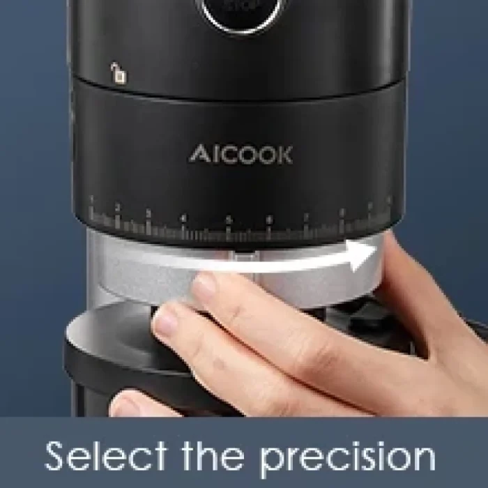 ALCOOK Electric Conical Burr Coffee Grinder, 42 Precise Grind Settings, One Touch with 50S Grinding, Easy to Clean, Matte Black - Image 4