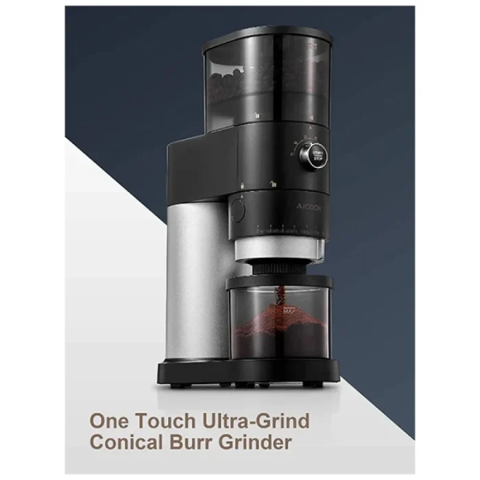 ALCOOK Electric Conical Burr Coffee Grinder, 42 Precise Grind Settings, One Touch with 50S Grinding, Easy to Clean, Matte Black - Image 8