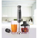 Borosil Masterblend Hand Blender, Electric Hand Blender, Dual Speed Options, Stainless Steel Blades, For Blending & Chopping, 600 W, Black