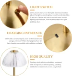 Table Lamp Wireless Touch Dimmable, LED Battery Table Lamp, USB Rechargeable Table Lamp, LED Table Lamp Dimmable, Bedside Lamp, Desk Lamp, Table Lamp for Living Room, Bedroom - Image 3