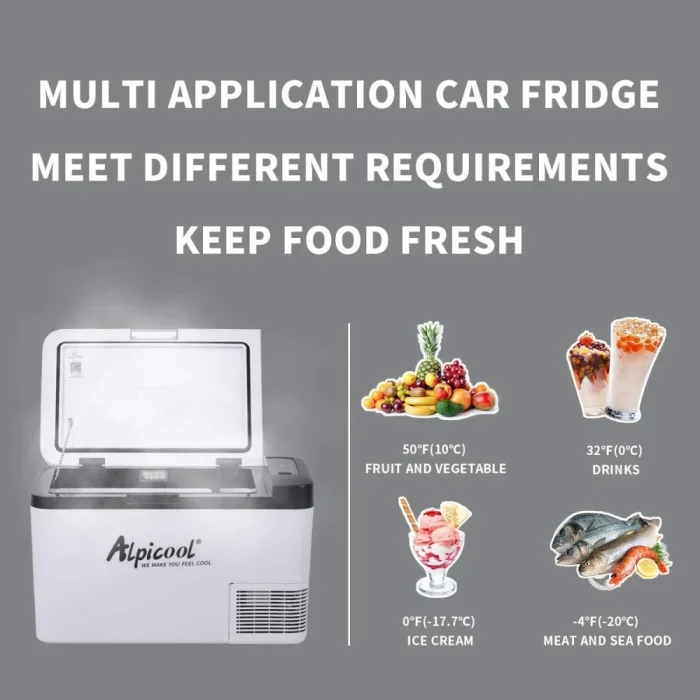 Alpicool K25 25 Liter Portable Car Fridge Freezer 12/24V Car Refrigerator Cooler Box,Electric Mini Fridge Freezer for Camping Campervan, Vehicle, Truck, RV, Boat, Travel, Pinic, -20°C-20°C - Image 4