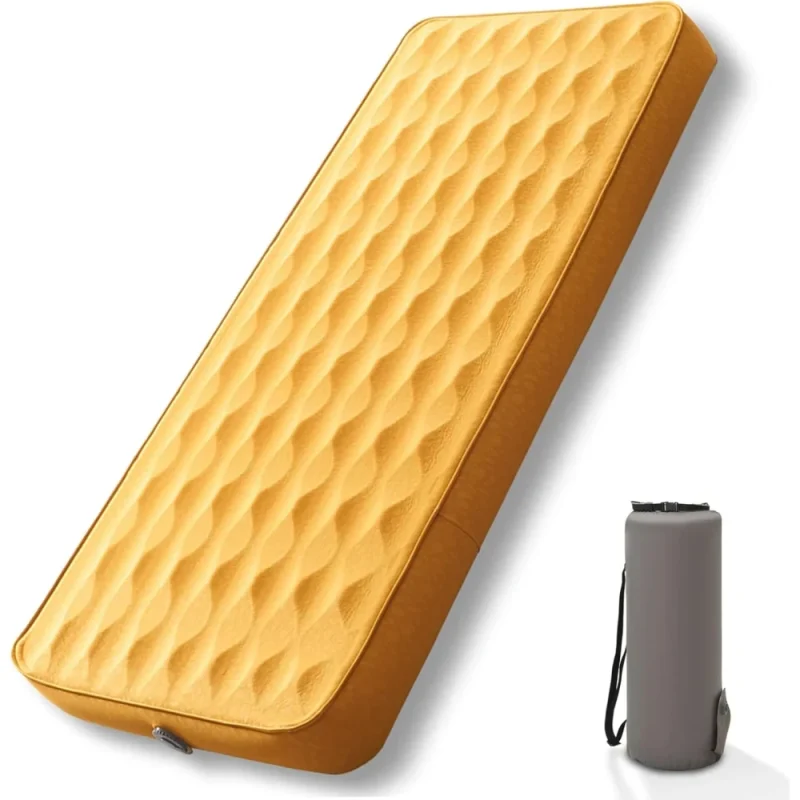 AIRELAX Single 3D Self-Inflating Camping Mattress, Side Sleep Friendly Camping Air Sleeping Pad, 78"×27" Sleeping Mat, 4 Inches Ultra Thick Camping Pad, Portable Roll-Up Floor Guest Bed