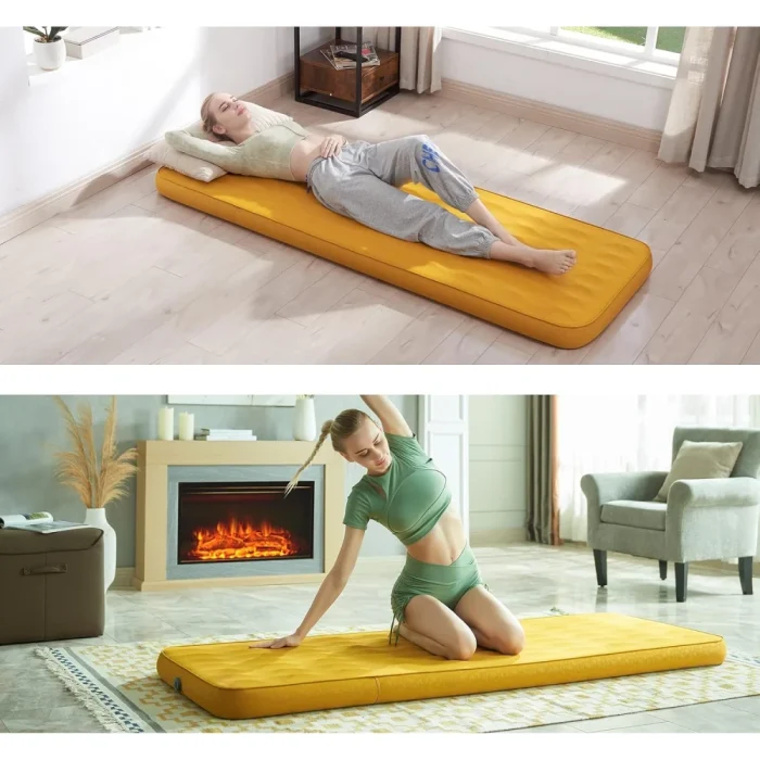 AIRELAX Single 3D Self-Inflating Camping Mattress, Side Sleep Friendly Camping Air Sleeping Pad, 78"×27" Sleeping Mat, 4 Inches Ultra Thick Camping Pad, Portable Roll-Up Floor Guest Bed - Image 6