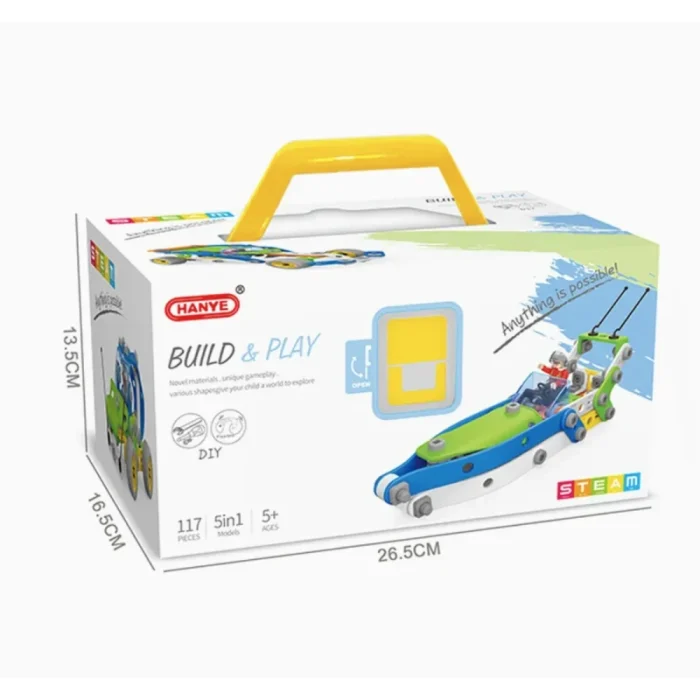 HANYE 117PCS 5 in 1 Screw Assembly and Disassembly Racing Car Truck Aircraft Boat Model Toys Steam Building Block Toy Set for Kids - Image 4