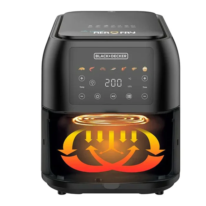Black+Decker AerOfry 7 in 1 8L Digital Air Fryer with Window, 1700W, SAF80W - Image 3
