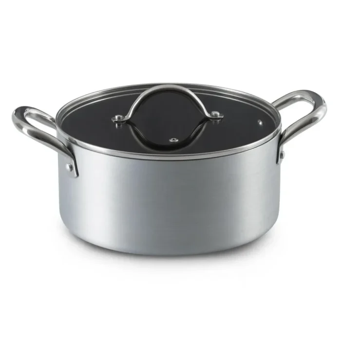 Ilko 5 Piece Silver Industrial Non-Stick Stainless Steel Cookware Set, Gray - Image 4