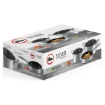 Ilko 5 Piece Silver Industrial Non-Stick Stainless Steel Cookware Set, Gray - Image 5