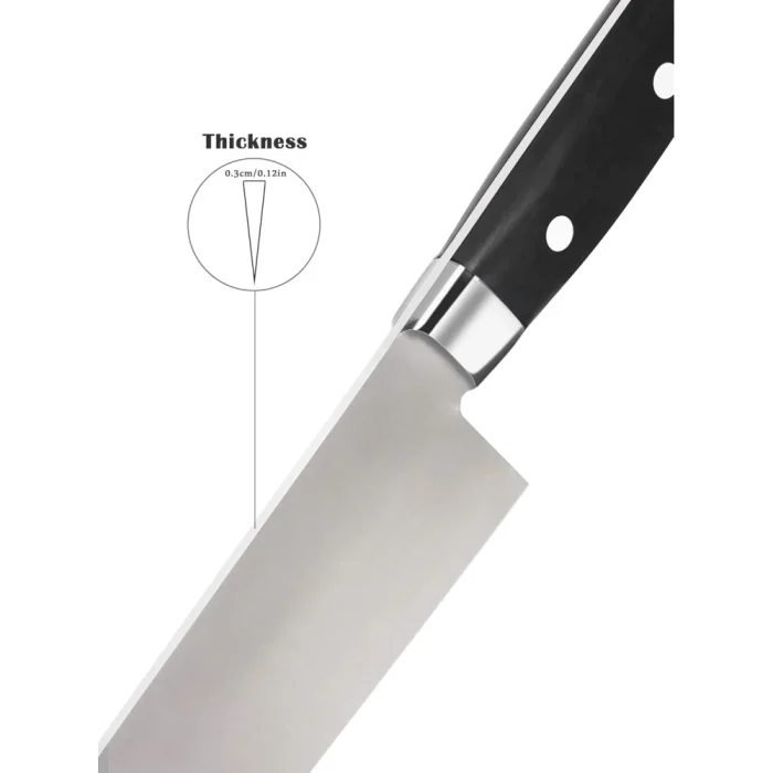 PICASO Western Cooking Knife, 10.6 inch Pro Kitchen Knife Forged from Japanese Molybdenum Vanadium steel, Ultra-sharp Classic Cooks Knife Balanced Ergonomic Handle & Sheath–Safe for Home Kitchen - Image 4