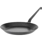 ENAMELSTYL wrought iron frying pan F400, Ø 28 cm, iron pan with wall edge, 400 °C heat resistant, iron pan, scratch-resistant frying pan, uncoated, outdoor cooking, suitable for induction