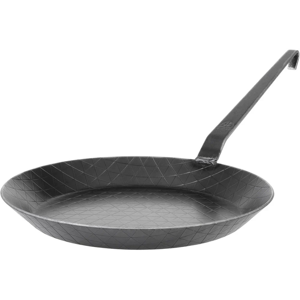 image ENAMELSTYL wrought iron frying pan F400, Ø 28 cm, iron pan with wall edge, 400 °C heat resistant, iron pan, scratch-resistant frying pan, uncoated, outdoor cooking, suitable for induction - Image 1