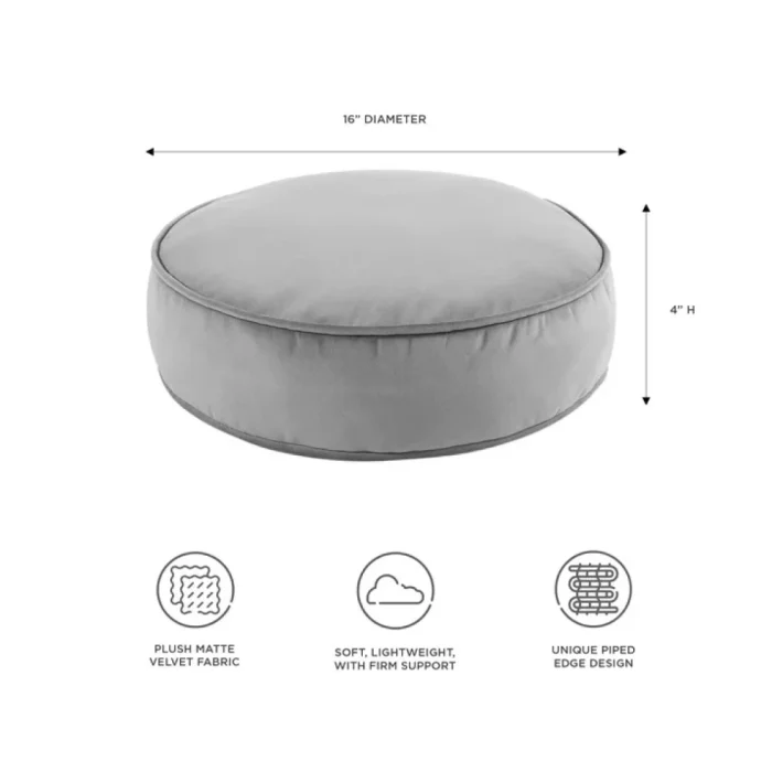 Mainstays Filmore Round Decorative Throw Pillow 16" x 16" Gray, 1 Count, Adult & Teen - Image 4