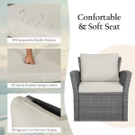 BROYHILL 4-Piece Rattan Sofa Set with Cushions & Tempered Glass Table - Image 4