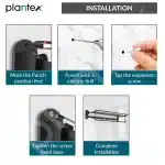 SUS 304 Matt Black Folding Towel Rack - Image 3