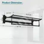 SUS 304 Matt Black Folding Towel Rack - Image 5