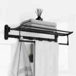 SUS 304 Matt Black Folding Towel Rack 45cm