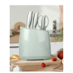 Kitchen knife set, 6-piece set of emerald green sharp knives, suitable for the kitchen, non-stick - Image 3