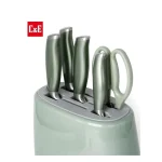 Kitchen knife set, 6-piece set of emerald green sharp knives, suitable for the kitchen, non-stick - Image 4