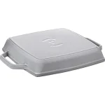 STAUB Cast Iron Grill Pan with Two Handles, Square, 23 cm, For All Hobs Including Induction & Oven, Graphite Grey - Image 2