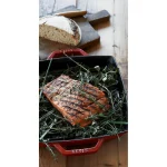 STAUB Cast Iron Grill Pan with Two Handles, Square, 23 cm, For All Hobs Including Induction & Oven, Graphite Grey - Image 4