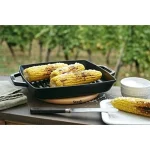 STAUB Cast Iron Grill Pan with Two Handles, Square, 23 cm, For All Hobs Including Induction & Oven, Graphite Grey - Image 5