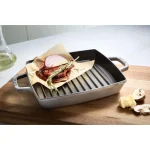 STAUB Cast Iron Grill Pan with Two Handles, Square, 23 cm, For All Hobs Including Induction & Oven, Graphite Grey - Image 7