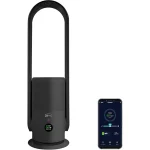 djive ARC Portable 2 in 1 Purifier & Fan with Battery, Quiet, HEPA 14 & UVC Remove Dust, Hair, Virus & Pollen. App, Remote Control, Alexa, for Allergics, Grey