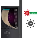 djive ARC Portable 2 in 1 Purifier & Fan with Battery, Quiet, HEPA 14 & UVC Remove Dust, Hair, Virus & Pollen. App, Remote Control, Alexa, for Allergics, Grey - Image 3