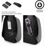 XD Design Bobby Tech Anti-Theft Backpack Wireless Solar Panel Charger USB/Type C - Image 6