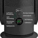 djive ARC Portable 2 in 1 Purifier & Fan with Battery, Quiet, HEPA 14 & UVC Remove Dust, Hair, Virus & Pollen. App, Remote Control, Alexa, for Allergics, Grey - Image 5